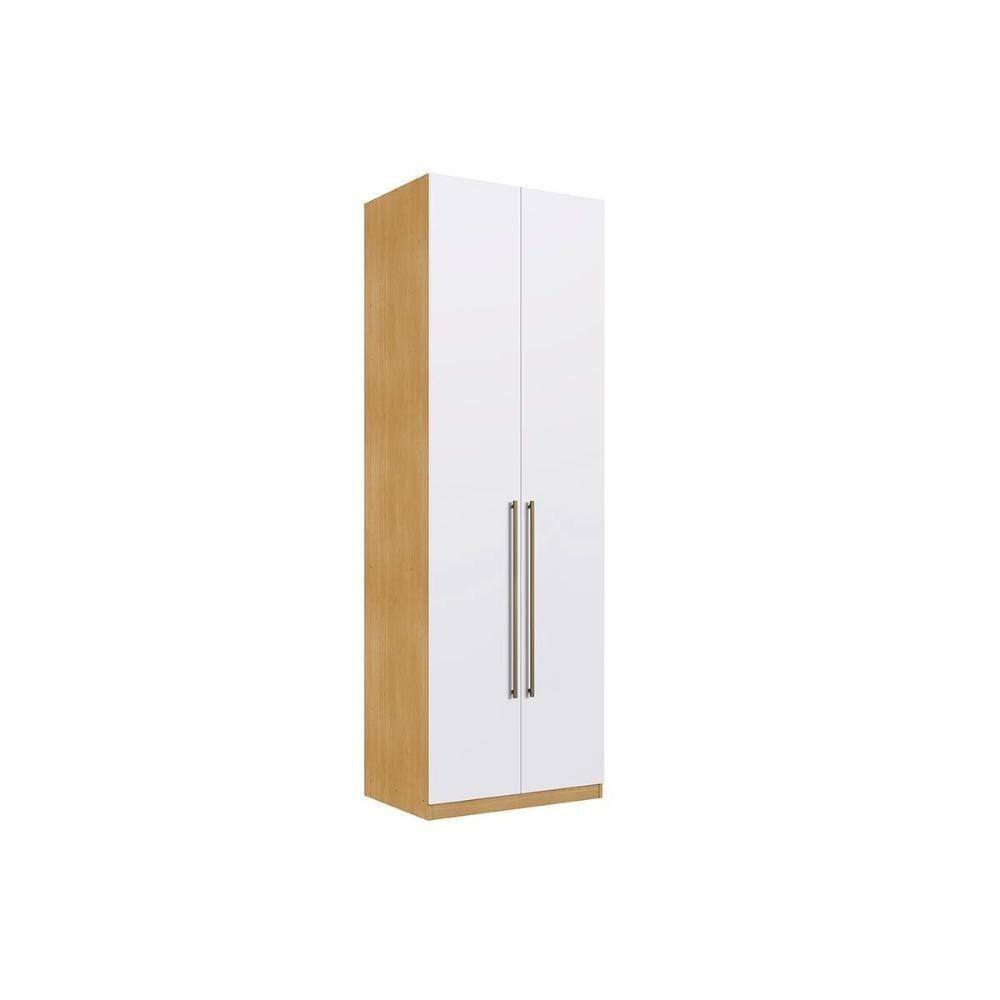 Guarda Roupa Solteiro Infinity 2 Portas E 4 Prateleiras Savana/branco - Genialflex