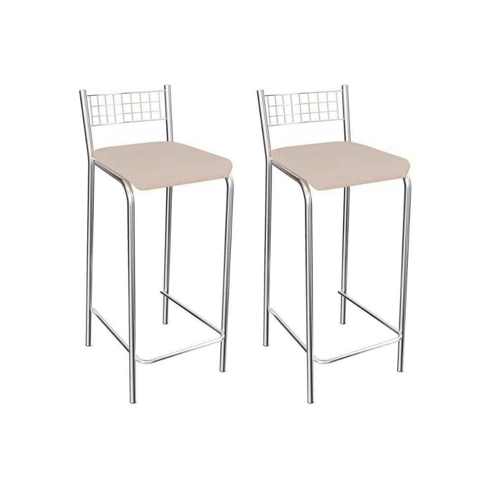 Banqueta De Cozinha Gênova 1b705cr 2 Un Cromado/courano Nude - Kappesberg