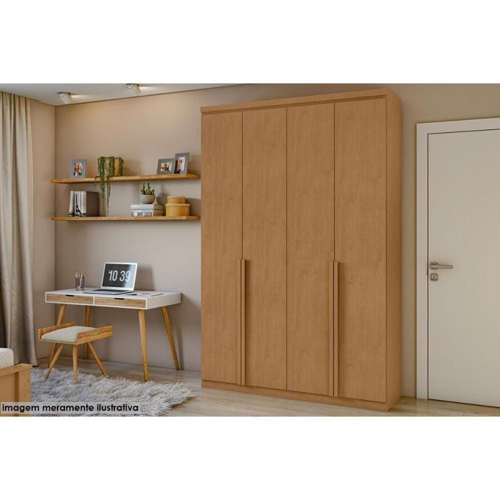 Guarda Roupa 4 Portas E 2 Gavetas Alonzo New Rovere - Lopas
