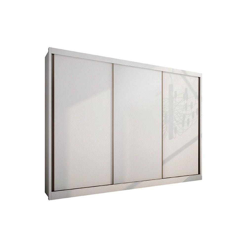 Guarda Roupa Casal 3 Portas De Correr E 4 Gavetas Diamond Plus Branco - Novo Horizonte
