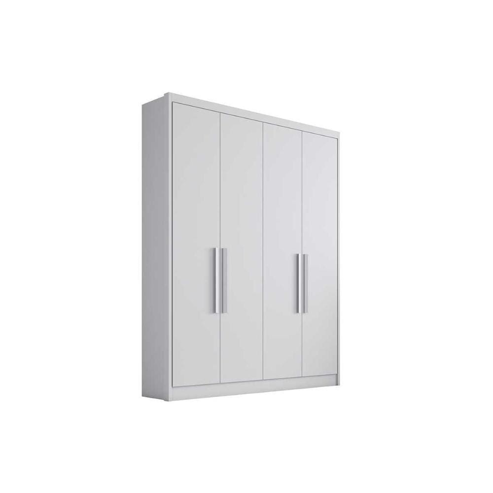 Guarda Roupa Casal 4 Portas E 3 Gavetas Moderni Branco - Novo Horizonte