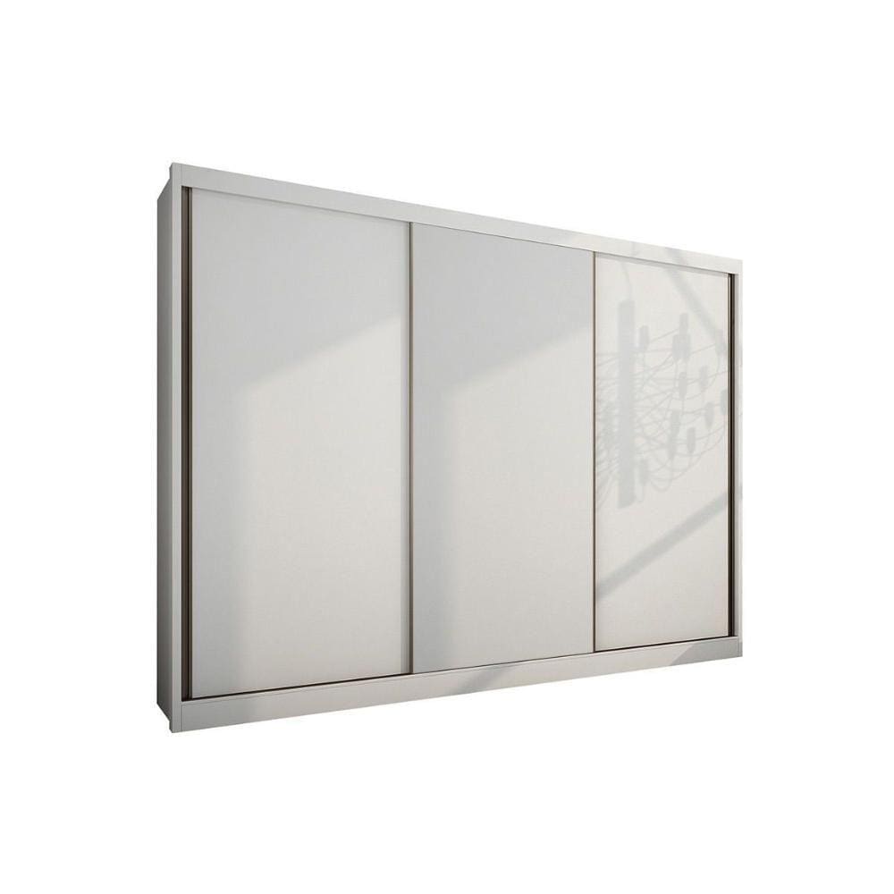 Guarda Roupa Casal 3 Portas De Correr E 8 Gavetas Natus Plus Branco - Novo Horizonte