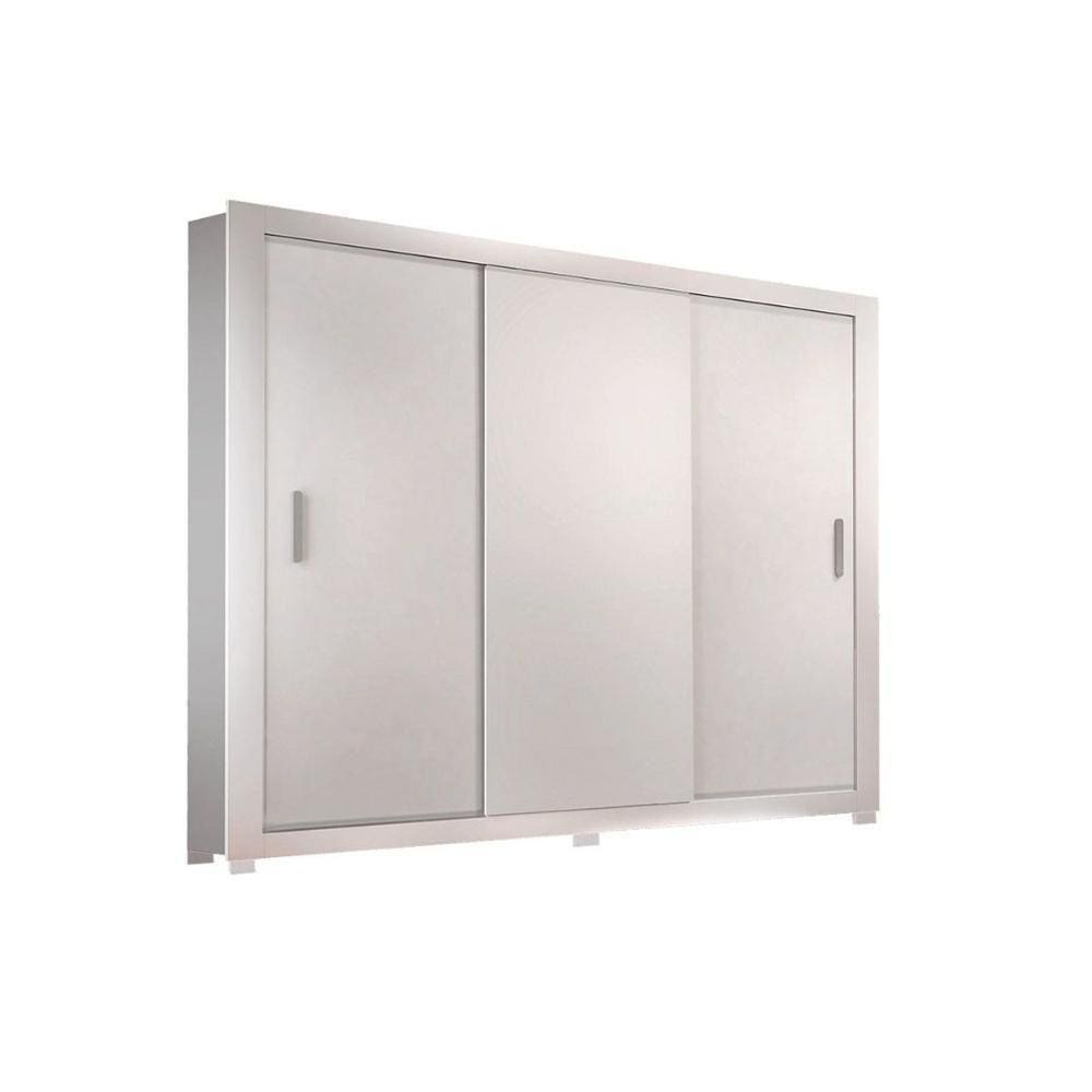 Guarda Roupa Casal 3 Portas De Correr E 4 Gavetas C/ Pés Veneza Branco - Rufato