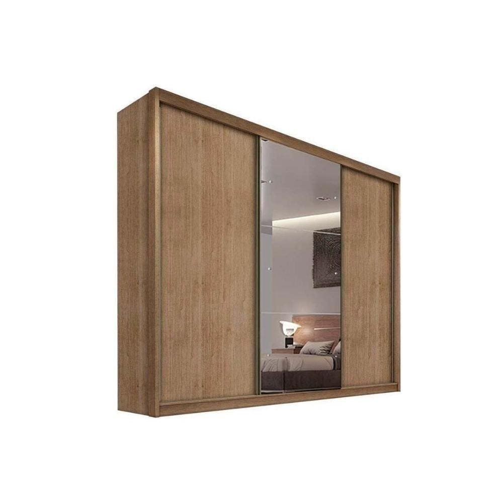 Guarda Roupa Casal 3 Portas E 8 Gavetas Diamond/Toulon Plus Freijo Cumaru - Novo Horizonte