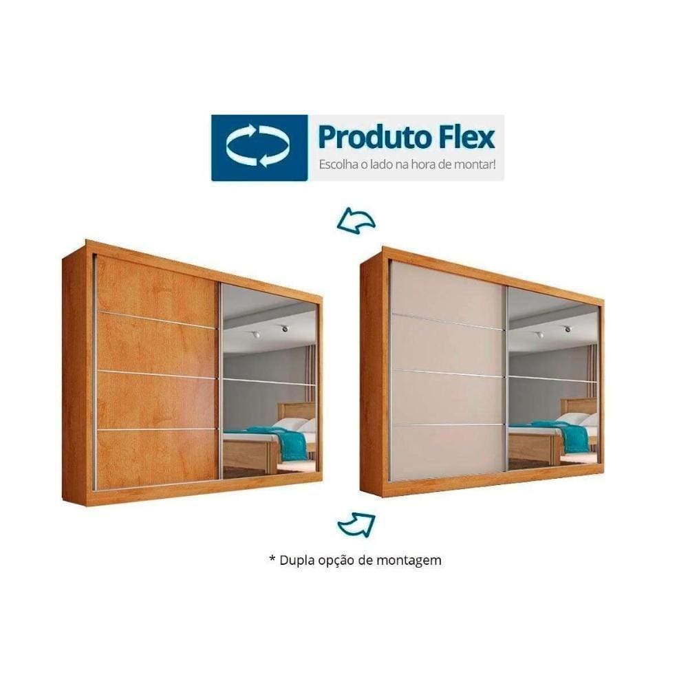 Guarda Roupa Casal 2 Portas E 4 Gavetas Verona Plus Peroba/Off White/Peroba - Europa