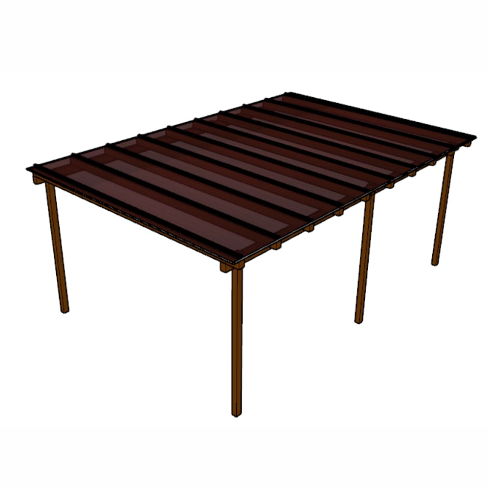 Cobertura Policarbonato Alveolar 6,00m x 4,00m - Bronze 6mm