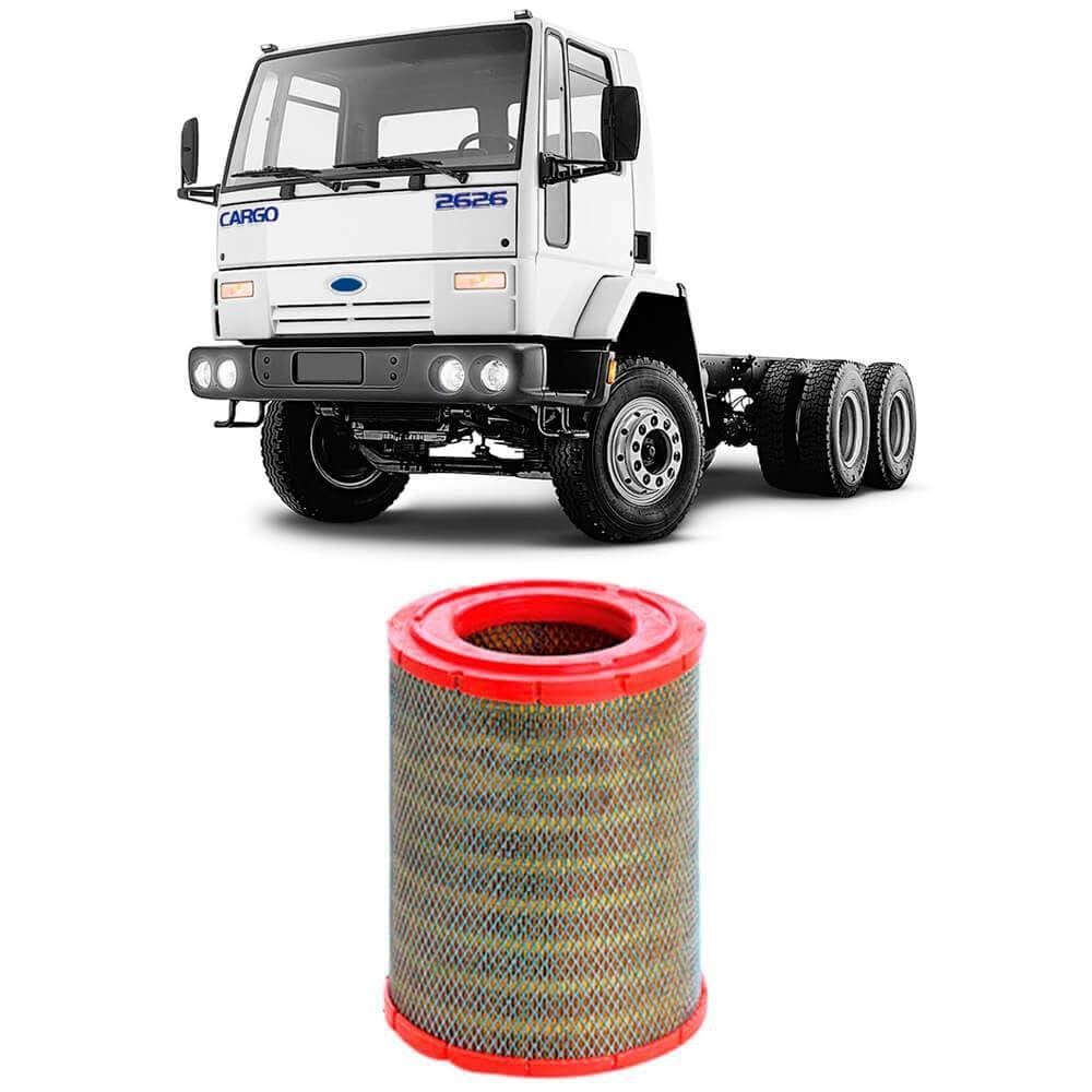 Filtro Ar Ford Cargo 2626 Cummins C 2002 A 2006 Metal Leve