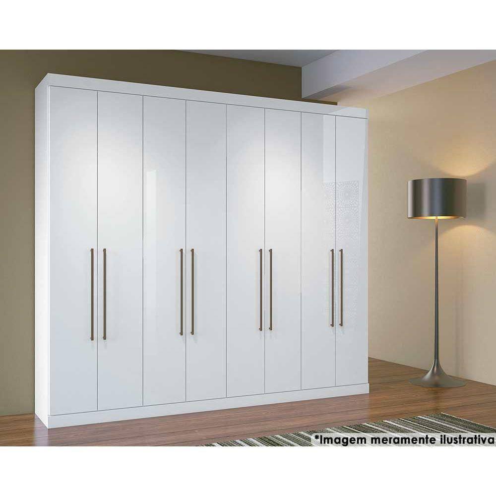 Guarda Roupa 8 Portas E 4 Gavetas Master Vip 8.4 Branco - Santos Andirá