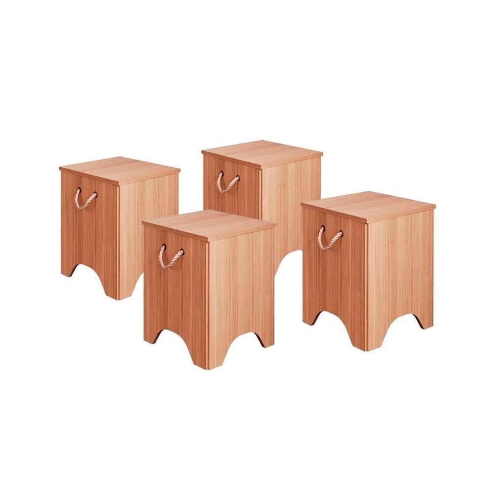 Banqueta De Cozinha Kim Kit 4 Un Preto/nature - Cimol