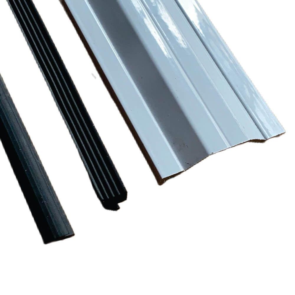 Perfil Trapezio Branco - 6,00m + 12m de gaxeta epdm