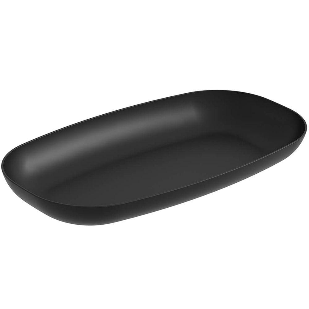 Travessa Bandeja 38x21cm Servir Petisco Sushi Oriental Retangular Preta Coza Uno