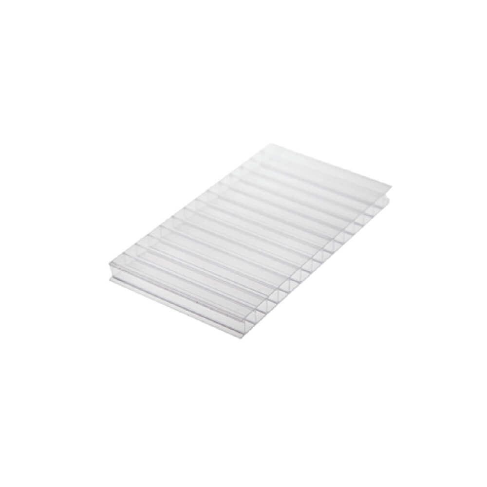 Chapa de Policarbonato Alveolar Cristal 4mm - 2,10m x 6,00m - Importado