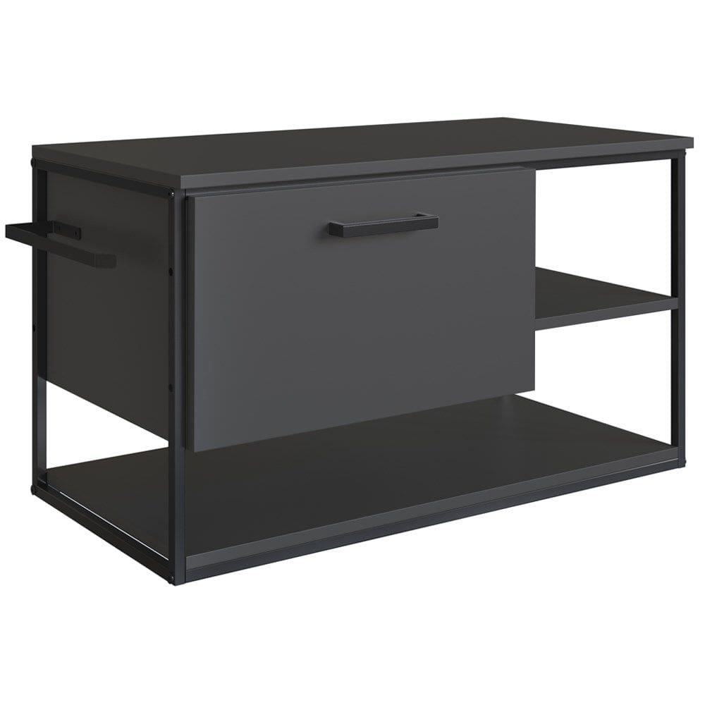 Gabinete Suspenso Para Cuba Banheiro 1 PT Basc P1007 Preto Grafite PP