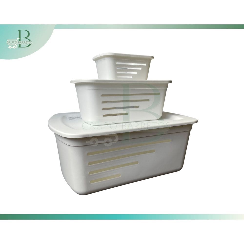 Cestos Organizadores Kit Grande e Médio com Tampa e pequeno sem tampa Branco