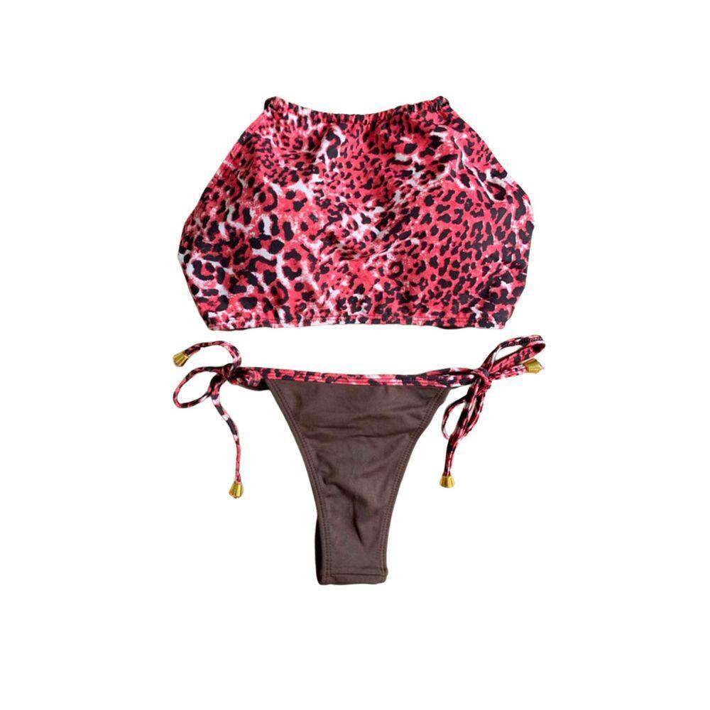 Biquíni Cropped Com Calcinha Empina Bumbum Amarra Lateral