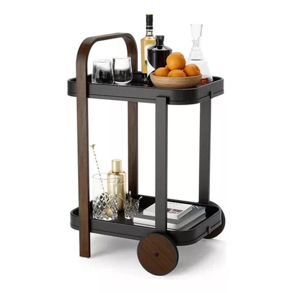 Carrinho Bar Madeira Organizador Multiuso 53x44x80cm - Umbra