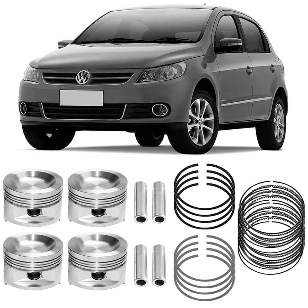 Kit Pistão Anel 0.50 Volkswagen Gol G4 G5 G6 1.0 2010 a 2014 Flex Metal Leve SPA9786
