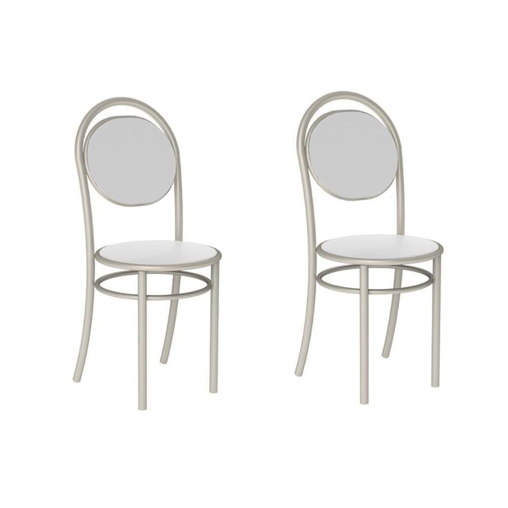 Cadeira 190 Kit Prata Assento Courano Branco