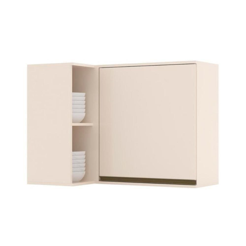 Armário De Cozinha Modulado Canto Reto Connect 1 Porta 95cm Off White - Henn