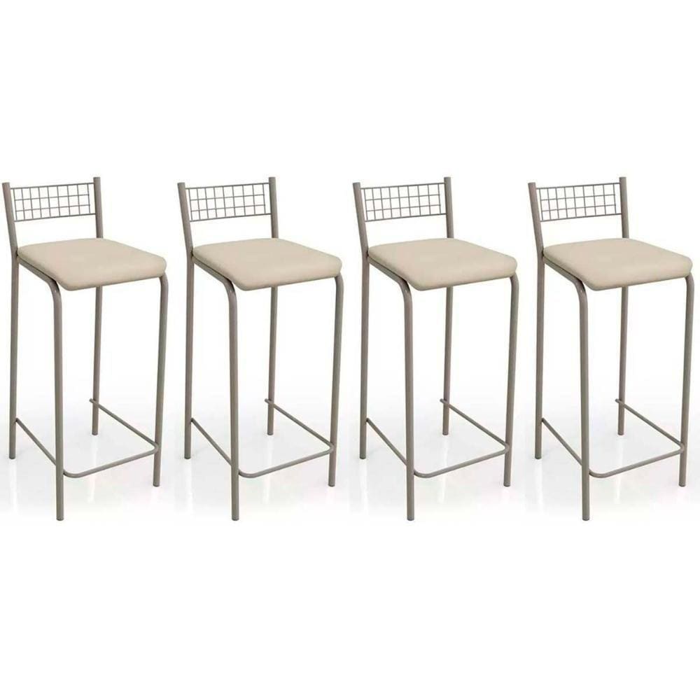 Banqueta Gênova B705 Kit 4 Un Niquel/nude 16 - Kappesberg