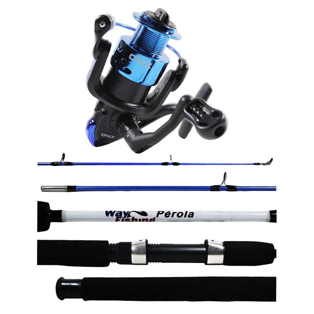 Kit Pesca Way Fishing Molinete ONIX 3000 + Vara Pérola 1602 1,60m 15-20 Lbs 2 Partes