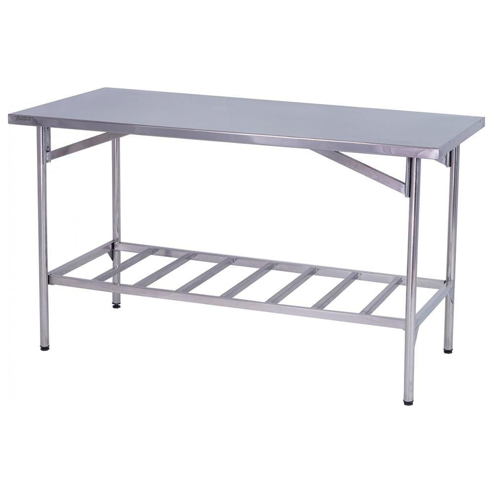 Mesa de Manipulação Benfati Inox 430 150X70CM Paneleiro Gradeado TB 1 1/4\" 205GR