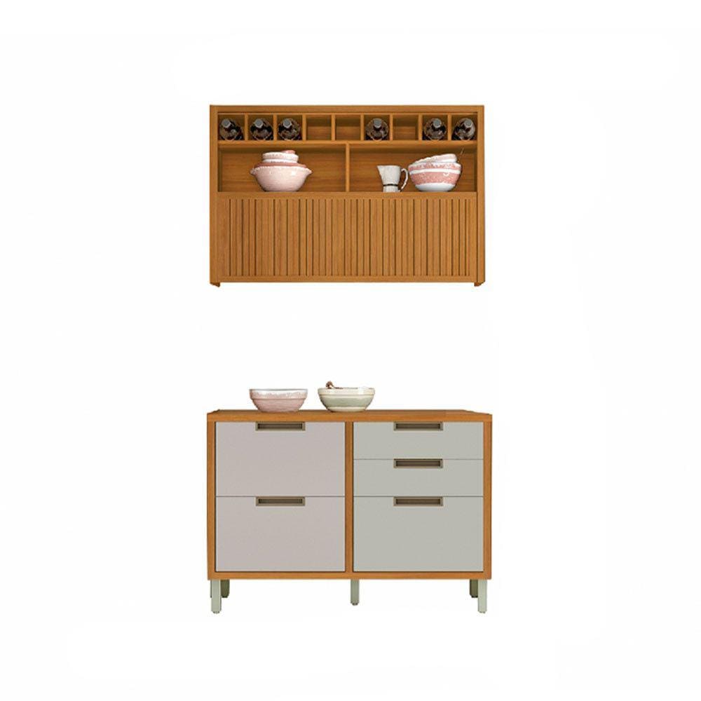 Cozinha Modulada 2 Peças Ripado Nesher Imperatriz Mdf
