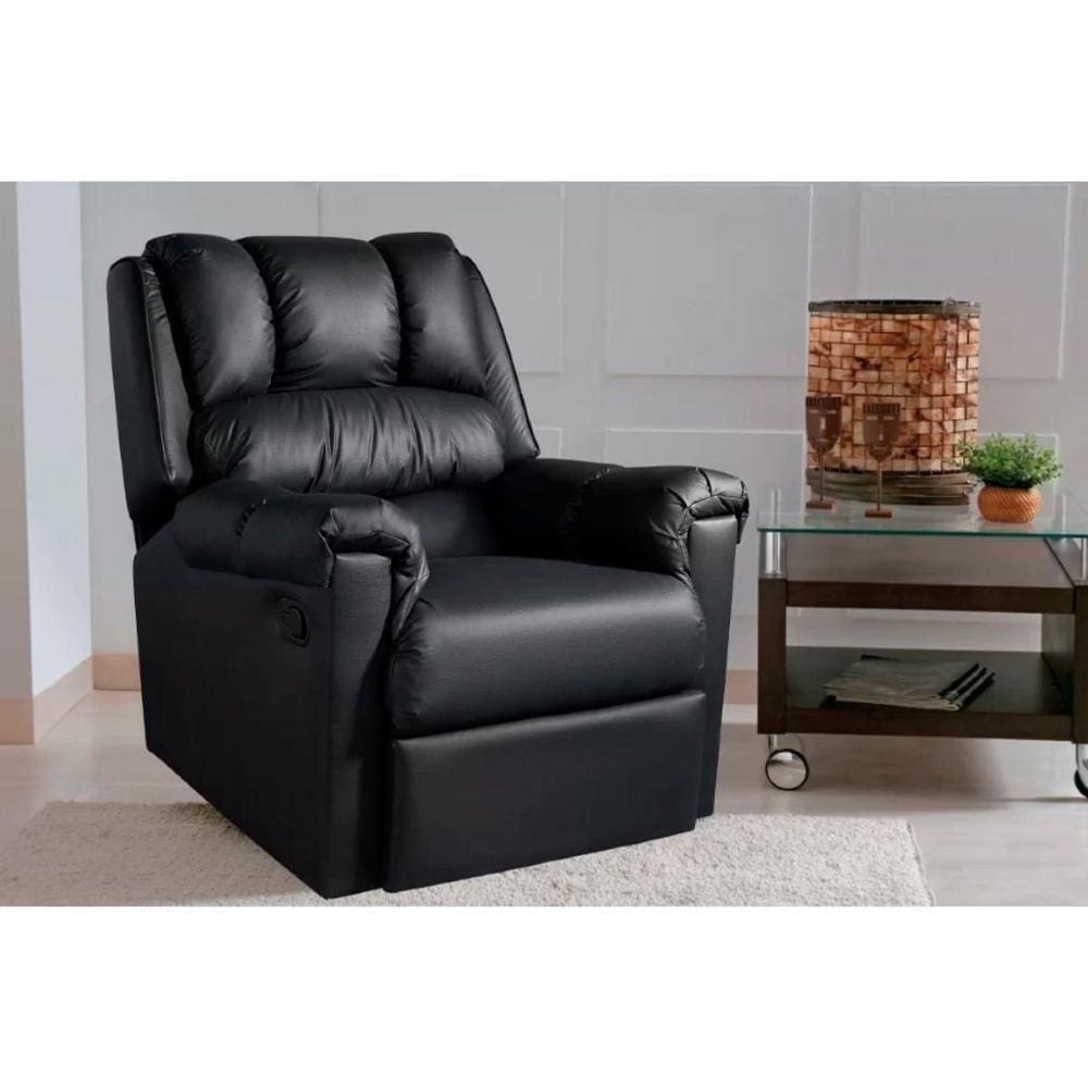 Poltrona Reclinável P/ Sala Vermont Zero Wall C/ Massagem Courano Preto - Probel