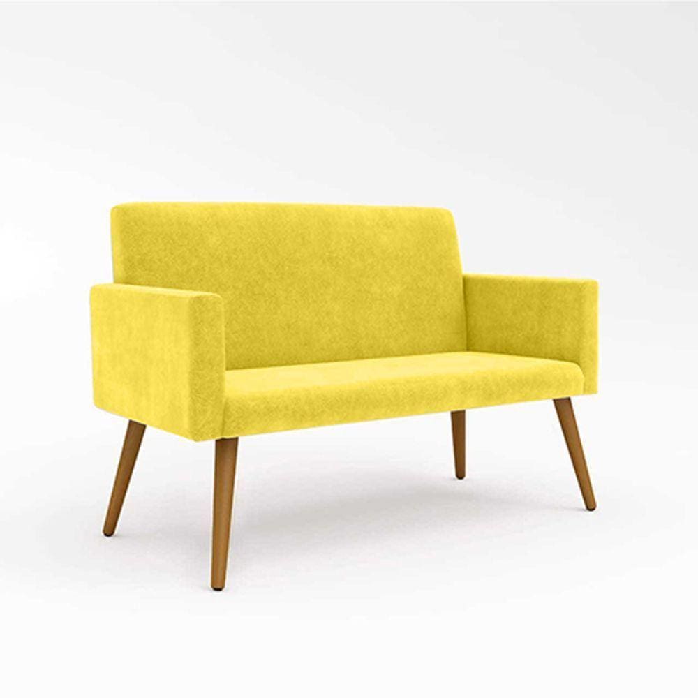 Sofá Namoradeira 2 Lugares - Balaqui Decor Amarelo