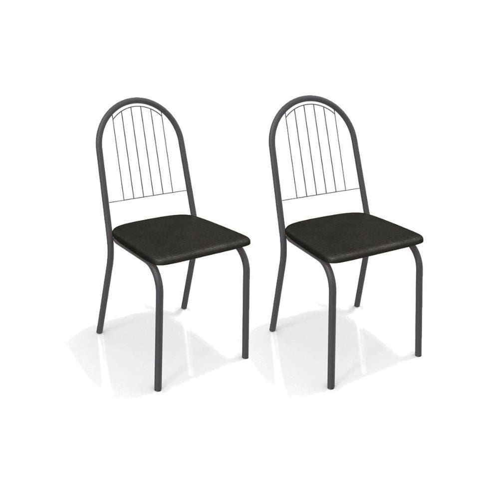 Cadeira Noruega 2C077Prf Kit Preto Fosco Courano Preto