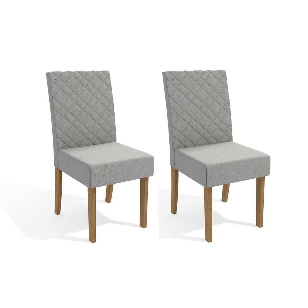 Kit 2 Cadeiras 2cad133 Freijó Linho Caqui