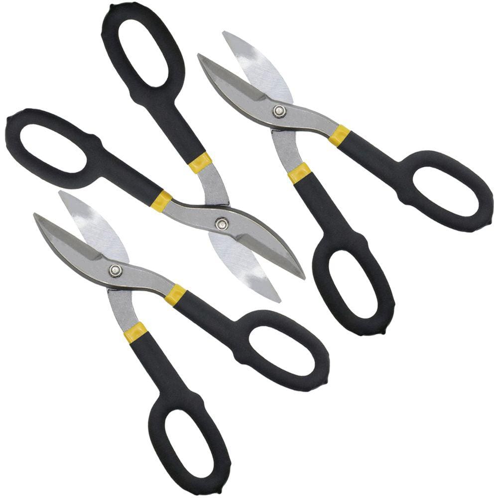 3 Tesoura Alicate Corte P/ Funileiro Chapa Aço Calha 10\" Aço