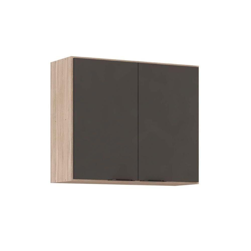 Armário De Cozinha Modulado Aéreo Firenze 2 Portas 80cm Avena/grafito - Demóbile