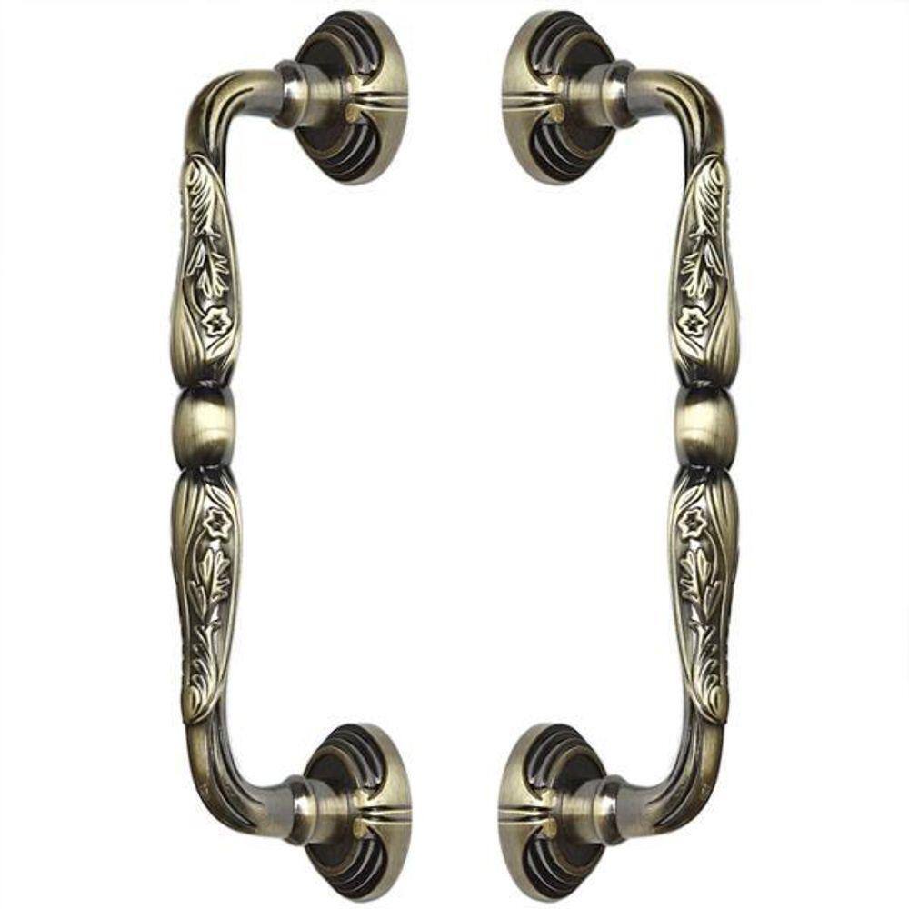 Puxador Duplo Madrid 275mm Bronze Antigo Porta Pivotante