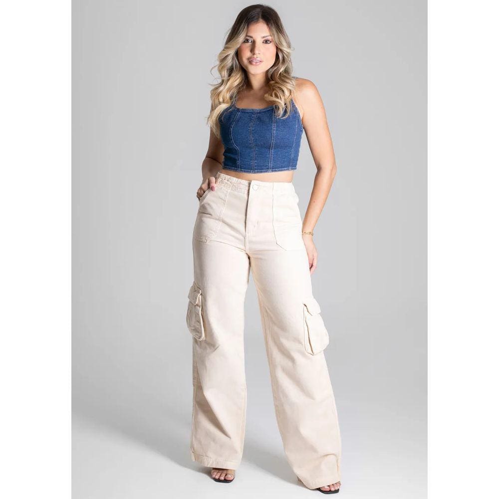 Calça Jeans Sawary Wide Leg