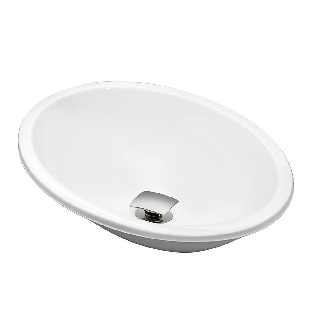 Cuba Pia Banheiro Sophia Com Valvula Click Inox Branco
