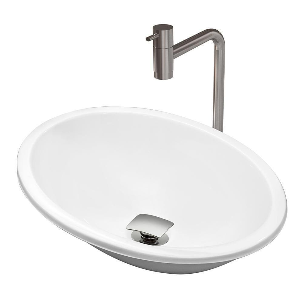 Cuba Pia Banheiro Sophia Torneira Inox E Valvula Inox Click Branco
