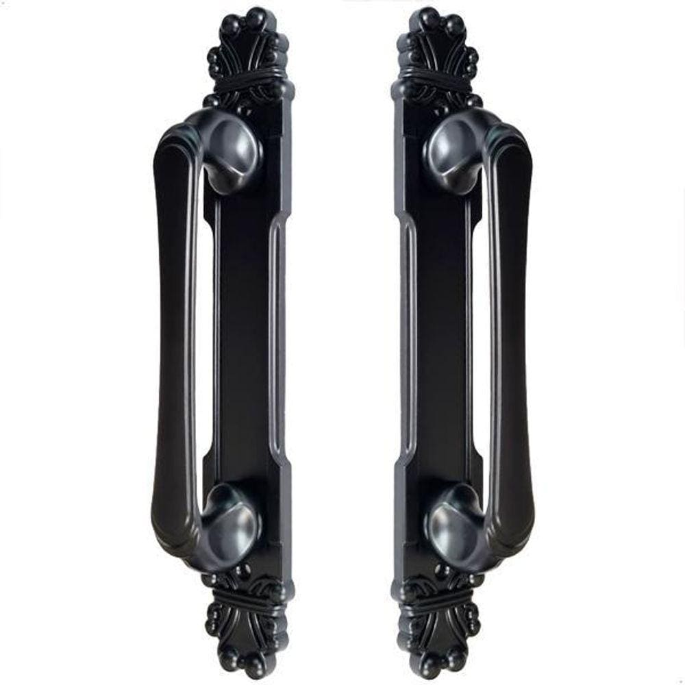 Puxador Duplo Mozart 280mm Preto Fosco Porta Pivotante