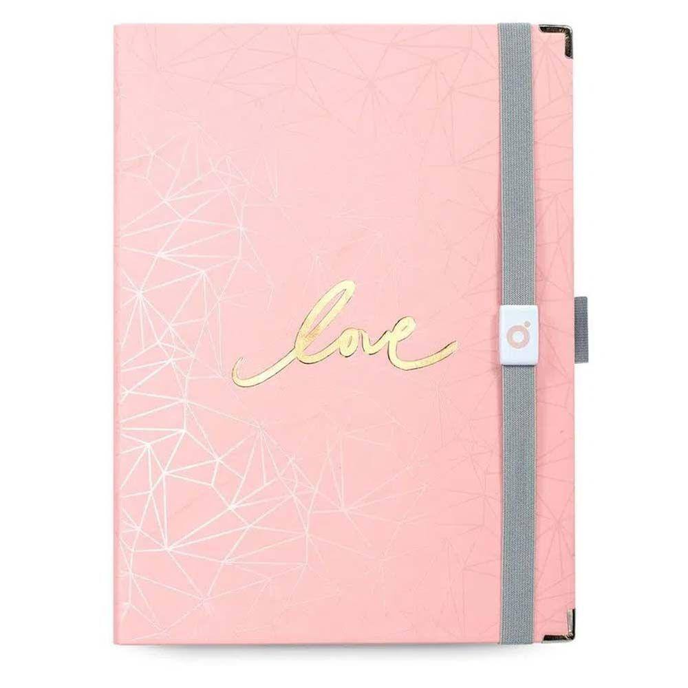 Caderno Premium Systemflex Ótima Maxi Coleção Pink Stone Geometrico