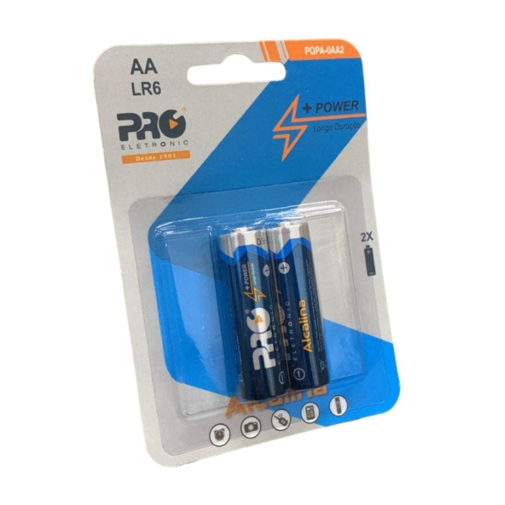 Pilha Alcalina AA Proeletronic PQPA-0AA2 (LR6) com 2 Unidades