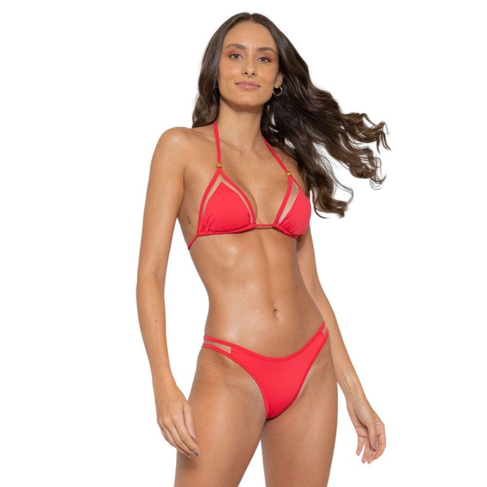 Biquíni Cortininha Modelo em Tule Transparente (Calcinha e Sutiã)