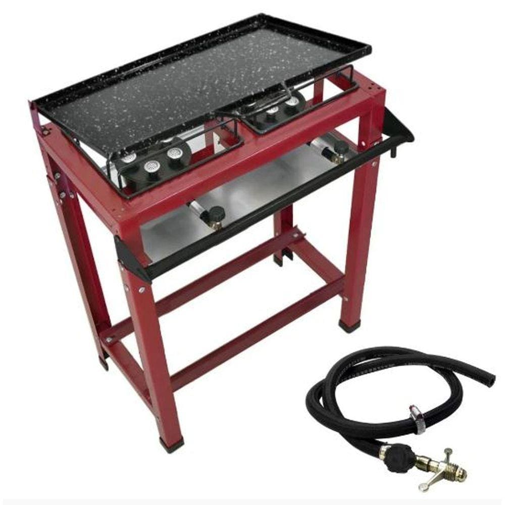 Fogão Industrial 2 Bocas Júnior Alta Pressão Com Chapa Roa
