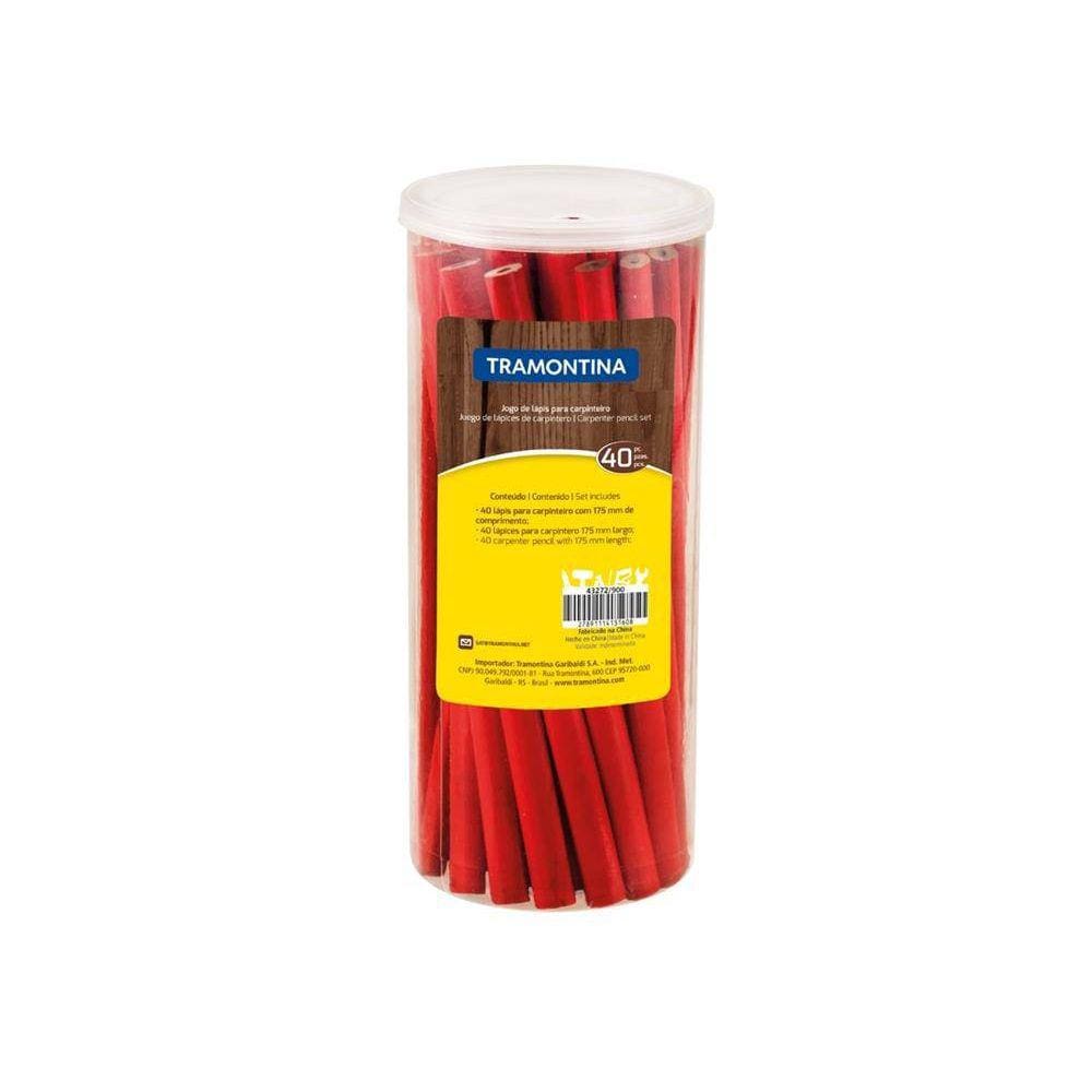 Pote Plastico De Jogo De Lapis Para Pedreiro 175 Mm Com 40 Lapis Tramontina