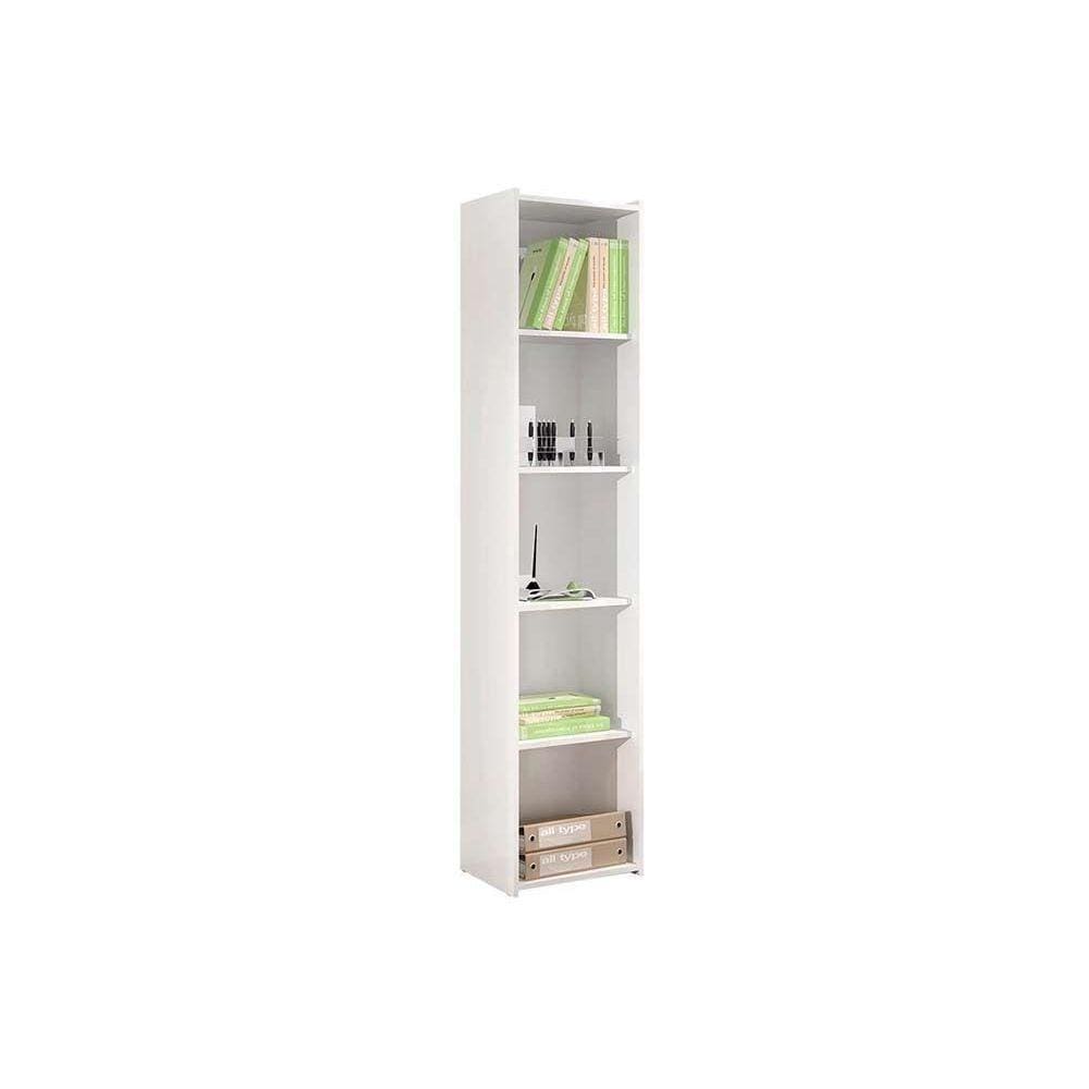 Estante De Livros Esm206 C/ 4 Prateleiras Branco - Movelbento