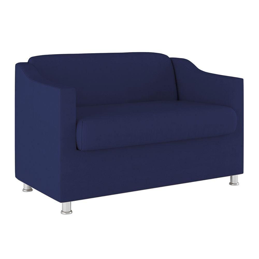 Sofá Namoradeira 2 Lugares Tilla Sala De Estar Balaqui Decor azul Marinho