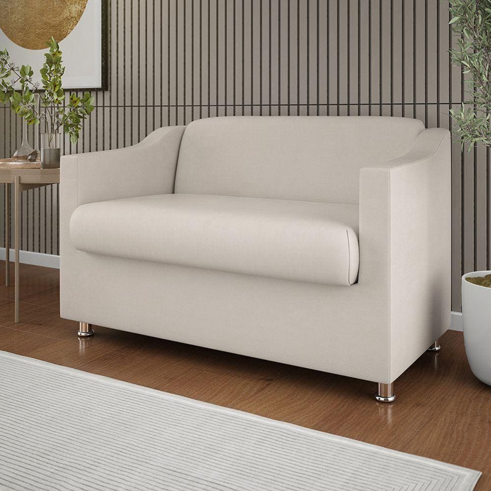 Namoradeira 2 Lugares Sala De Estar Quarto Balaqui Decor bege