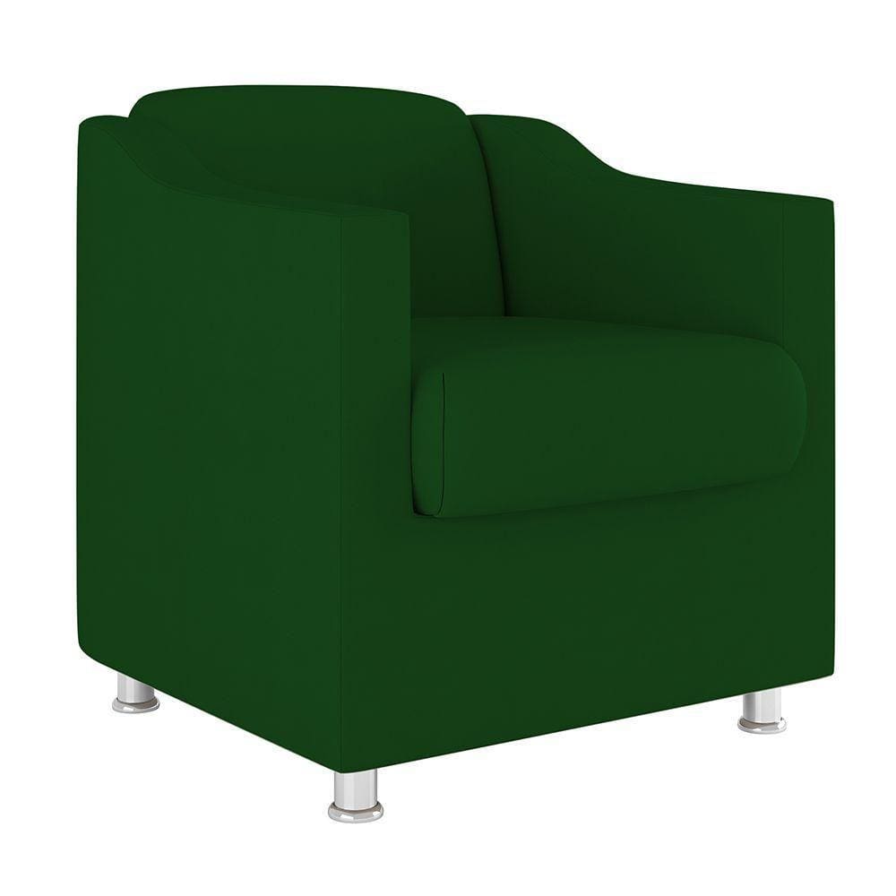 Cadeira Poltrona Decorativa Recepção Hospital Tecido Suede Cor:Verde