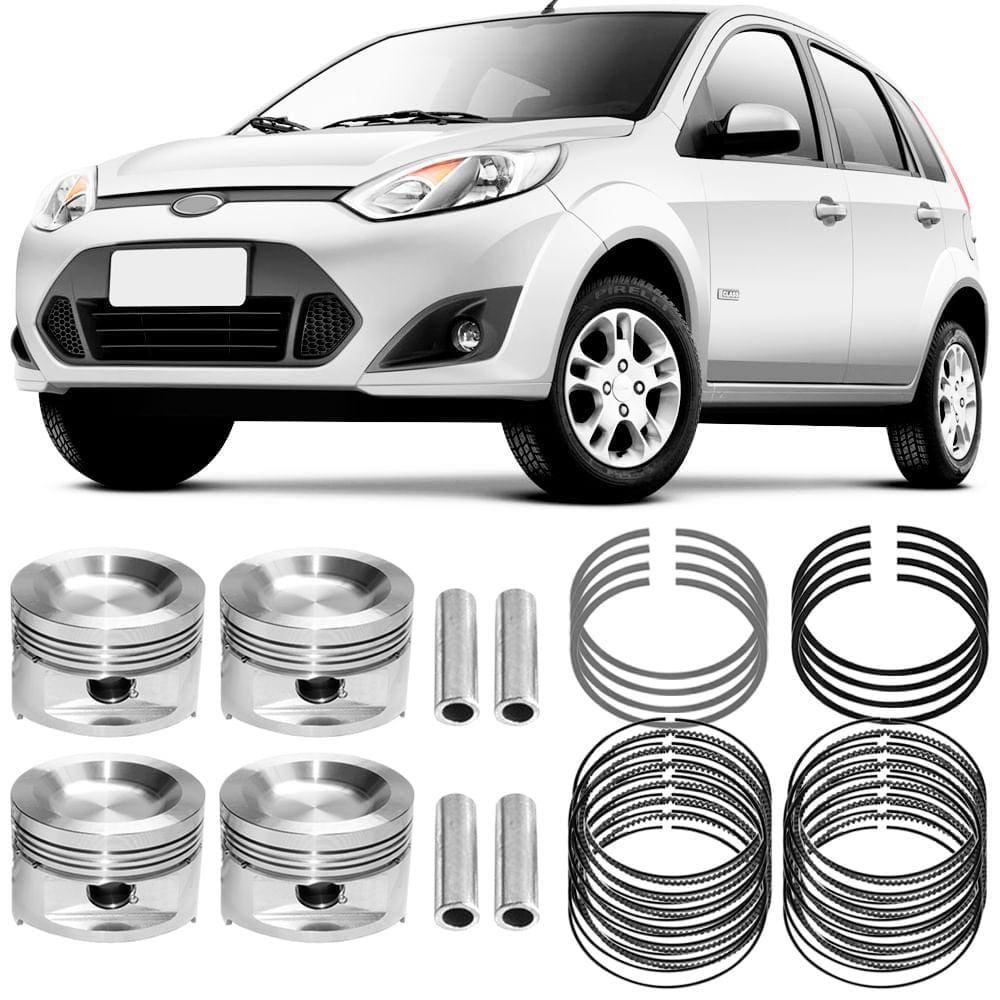 Kit Pistão Anel Std Fiesta Ka 1.0 8v 2006 A 2015 Flex Mahle