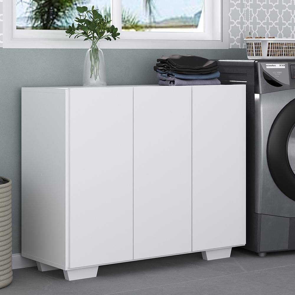 Armário Lavanderia Com 3 Portas 90 Cm Mp5034 Branco