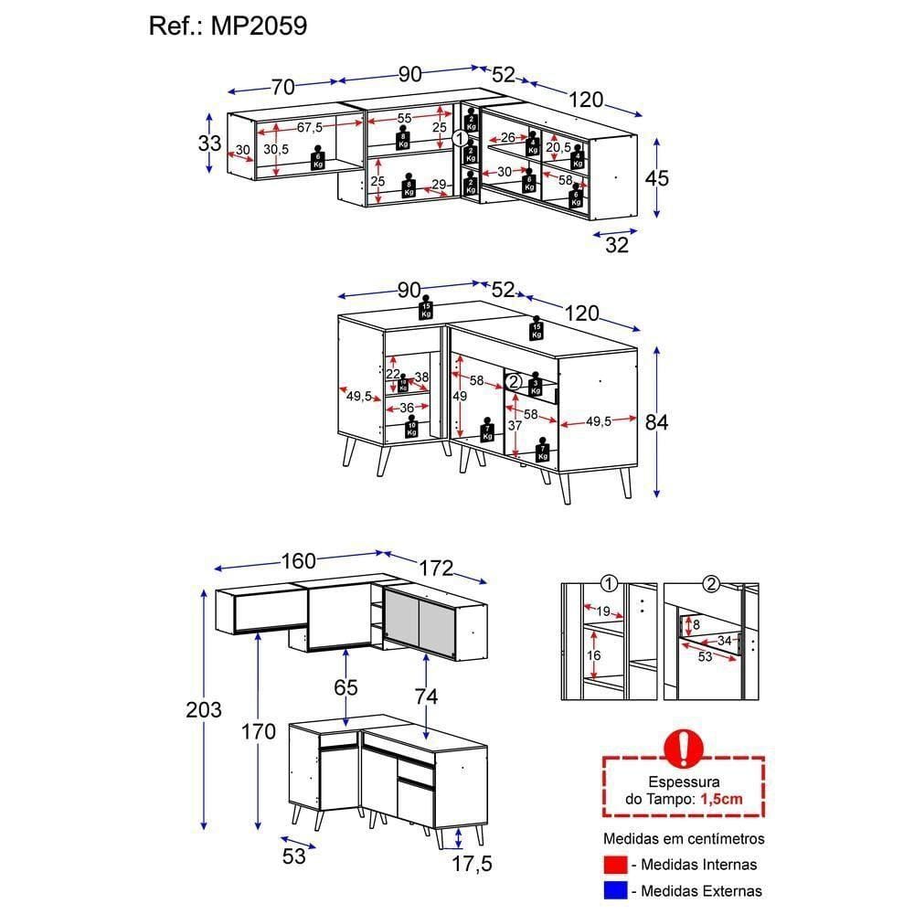 Cozinha Completa De Canto Veneza Gb Mp2059 | Extra